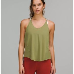 Lululemon green modal silk yoga top size 6